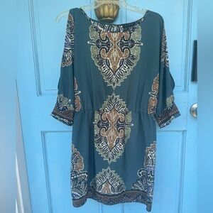 Glam Multicolor Patterned Dress size Medium